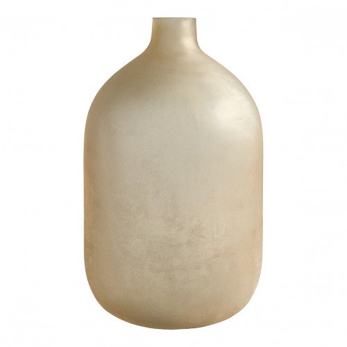 Vase bonbonne JEANNE en verre givré rose - Grand modèle - H. 45 cm