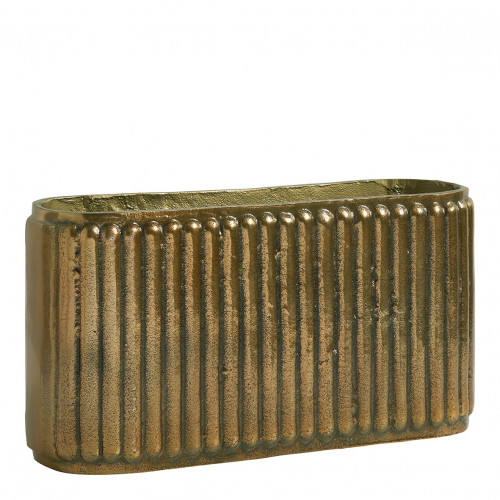 ARÈS vase in metal with aged brass finish - Large size - H. 18 cm