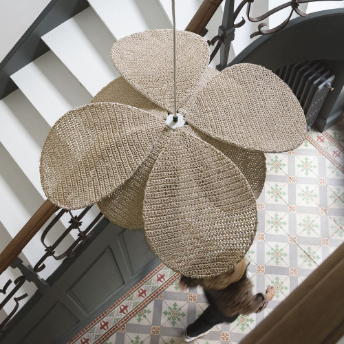 NARCISSE woven raffia pendant light