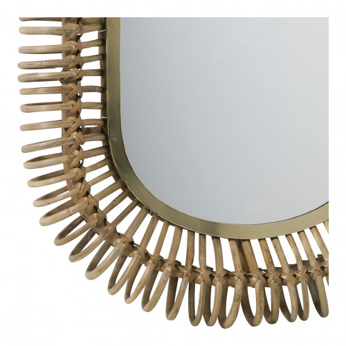 Miroir SALOMÉ ovale en rotin et métal - Petit modèle - H. 70 cm Miroir SALOMÉ ovale en rotin et métal - Petit modèle - H. 70 cm