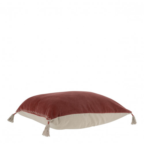 MATTÉO cushion cover in cotton velvet and linen - Terracotta - 60 x 40 cm