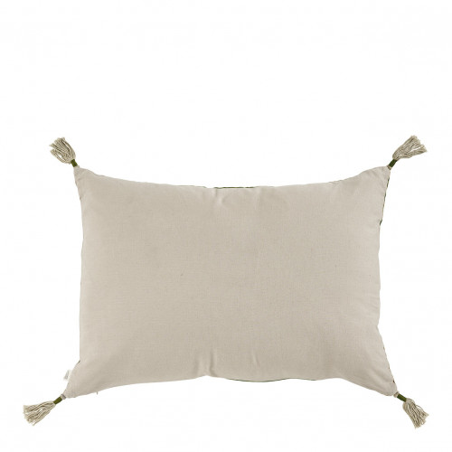 MATTÉO Cushion Cover in Cotton Velvet and Linen - Khaki - 60 x 40 cm