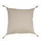 Housse de coussin MATTÉO en velours de coton et lin - Taupe - 50 x 50 cm