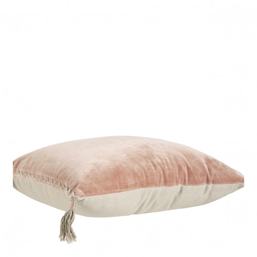 MATTÉO cushion cover in cotton velvet and linen - Pink - 30 x 40 cm