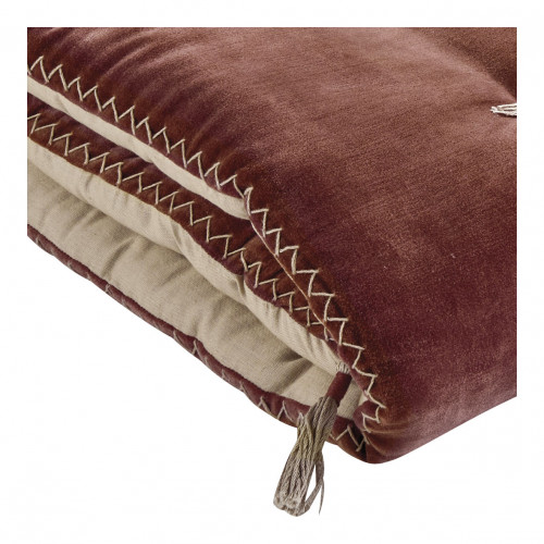 Futon MATTÉO en velours de coton et lin - 180 x 80 cm - Terracotta