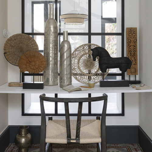 COQUILLAGE Statue in Mango Wood and Metal