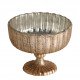 Coupe CÔTELÉE en verre mercurisé argent antique - ⌀ 14 cm