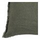 Housse de coussin CHLOE en lin lavé - Kaki - 50 x 50 cm