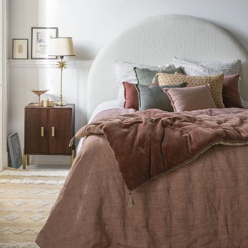 Couvre-lit CHLOE en lin lavé - Blush - 230 x 180 cm