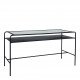 Bureau ERNEST en métal noir et plateau en verre