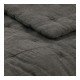 Couvre-lit CHLOÉ en lin lavé - 230 x 180 cm - Gris charbon