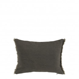 Housse de coussin CHLOÉ en lin lavé - Gris charbon - 30 x 40 cm