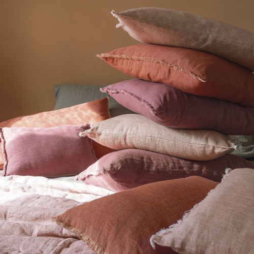 CHLOÉ Washed Linen Cushion Cover - Burnt Orange - 30 x 40 cm