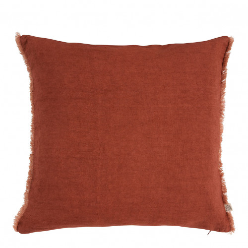 Housse de coussin CHLOÉ en lin lavé - Orange brûlé - 50 x 50 cm