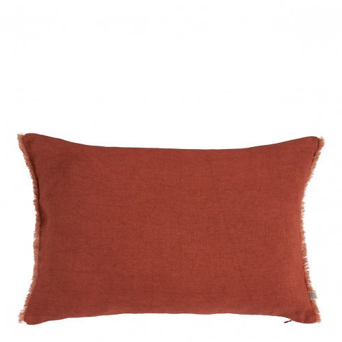 Housse de coussin CHLOÉ en lin lavé - Orange brûlé - 60 x 40 cm Housse de coussin CHLOÉ en lin lavé - Orange brûlé - 60 x 40 cm