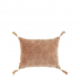 AURORE cushion cover in velvet - Pink and gold - 30 x 40 cm