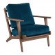 Fauteuil JULES en velours - Bleu nuit