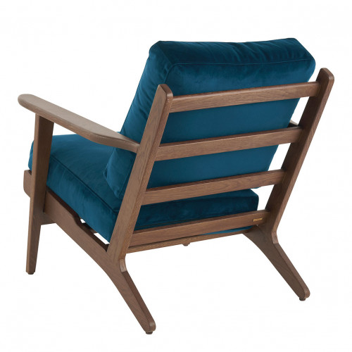 Fauteuil JULES en velours - Bleu nuit