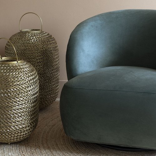 Lanterne APOLLO en métal tissé doré - Grand modèle - ? 38 x 59 cm
