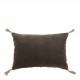Housse de coussin MATTÉO en velours de coton et lin - Gris charbon - 60 x 40 cm