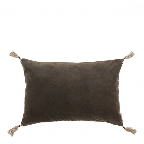 MATTÉO cushion cover in cotton velvet and linen - Charcoal gray - 60 x 40 cm