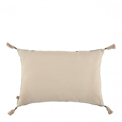 MATTÉO cushion cover in cotton velvet and linen - Charcoal gray - 60 x 40 cm