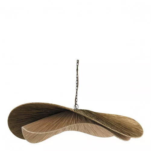 Suspension ADITA en raphia - Doré et naturel - ø 90 x 25 cm