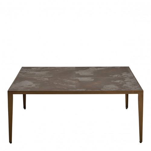 Table basse GIULIA carrée avec plateau en céramique et pieds en métal - 100 x 100 x 40 cm