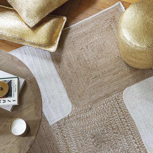 Pouf  APOLLO rond en jute - Doré - ø 40 x 40 cm