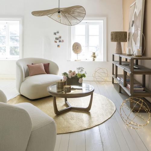 LISETTE large armchair in bouclé - Cream