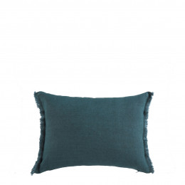 CHLOÉ Cushion Cover in Washed Linen - Petrol Blue - 30 x 40 cm
