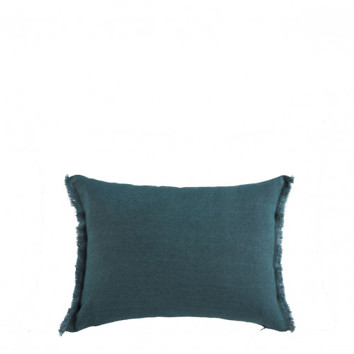 CHLOÉ Cushion Cover in Washed Linen - Petrol Blue - 30 x 40 cm