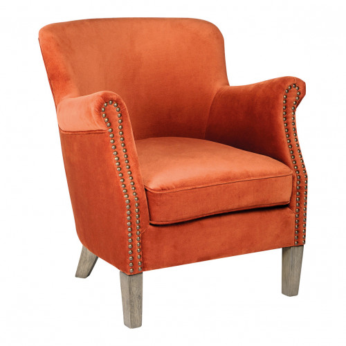 Fauteuil CLAUDE velours Orange brûlé Fauteuil CLAUDE velours Orange brûlé