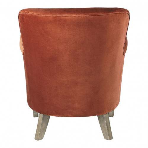 Fauteuil CLAUDE velours Orange brûlé Fauteuil CLAUDE velours Orange brûlé