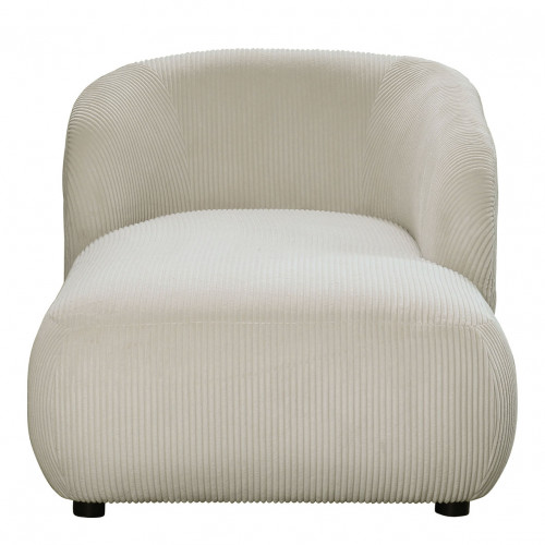 LISETTE chaise longue in ribbed velvet - Cream