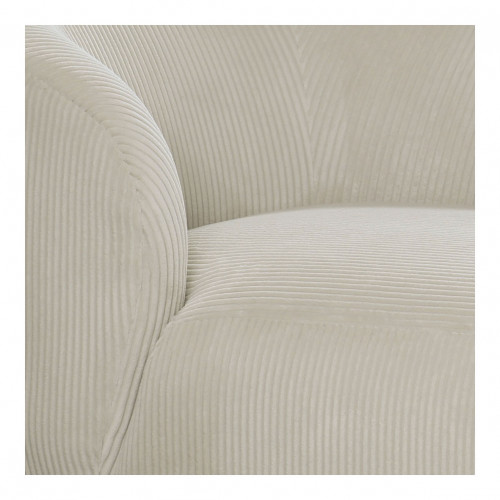 LISETTE chaise longue in ribbed velvet - Cream