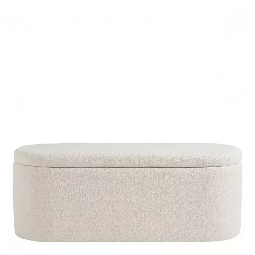 Banc coffre LISETTE en bouclette - Crème
