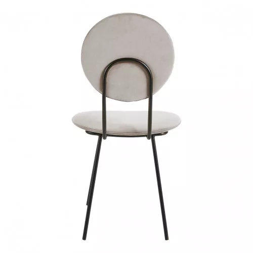 Chaise COLETTE en velours et métal - Gris perle