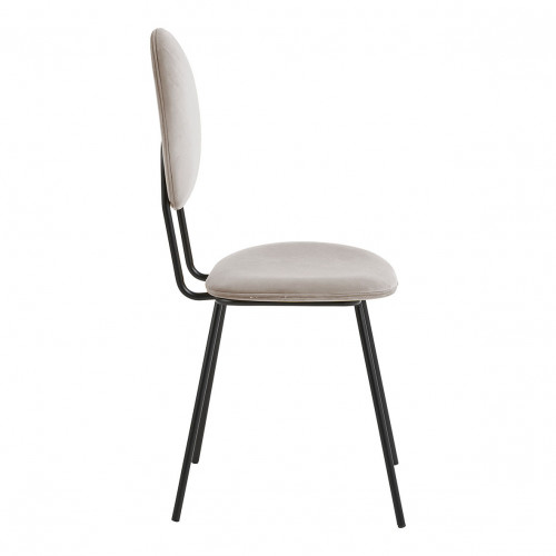 Chaise COLETTE en velours et métal - Gris perle Chaise COLETTE en velours et métal - Gris perle