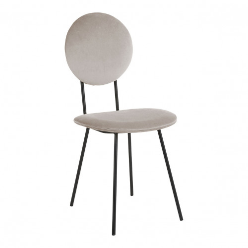Chaise COLETTE en velours et métal - Gris perle Chaise COLETTE en velours et métal - Gris perle