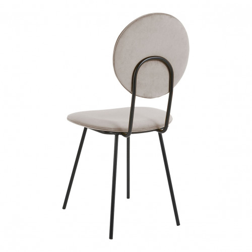 COLETTE Velvet and Metal Chair - Pearl Gray