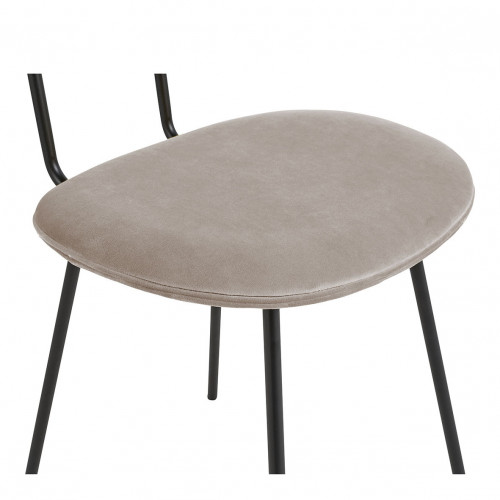 COLETTE Velvet and Metal Chair - Pearl Gray