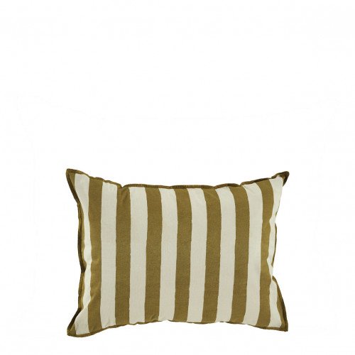 Housse de coussin BAYADÈRE en coton - Crème et cumin - 40 x 30 cm