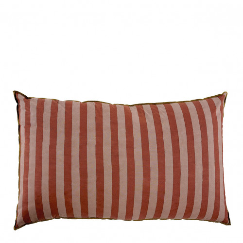 Housse de coussin BAYADÈRE en coton - Nude et rouge brique - 80 x 50 cm Housse de coussin BAYADÈRE en coton - Nude et rouge brique - 80 x 50 cm
