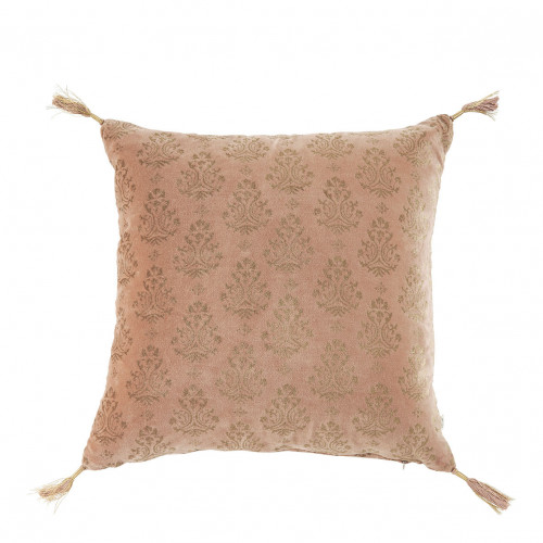 AURORE velvet cushion cover - Pink and gold - 50 x 50 cm