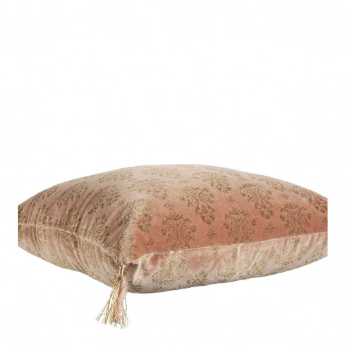 AURORE velvet cushion cover - Pink and gold - 50 x 50 cm