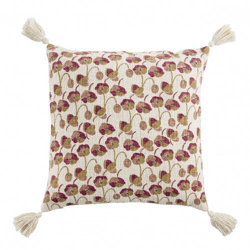 Housse de coussin COQUELICOT en polycoton - 50 x 50 cm
