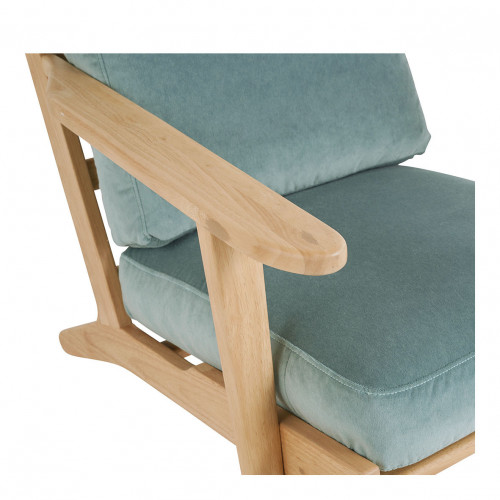 JULES Armchair in velvet - Celadon blue