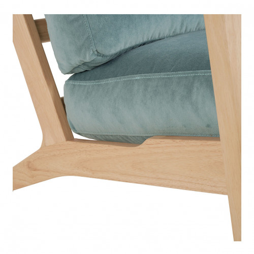 JULES Armchair in velvet - Celadon blue