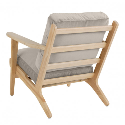 Fauteuil JULES en velours - Gris perle